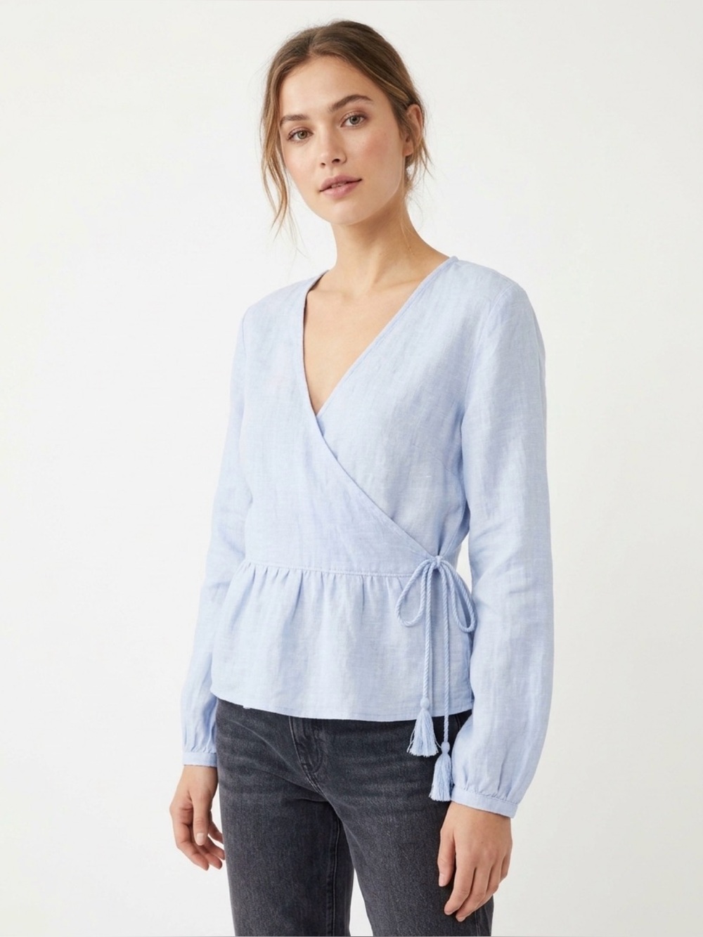 NWT Rachel Zoe Linen Long Sleeve Top - L